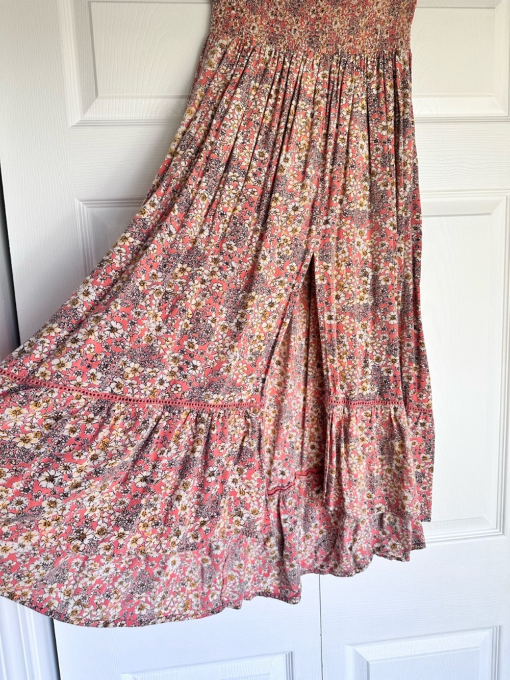 Patrons of Peace Pink Floral Asymmetrical Maxi Skirt - Picture 2 of 6